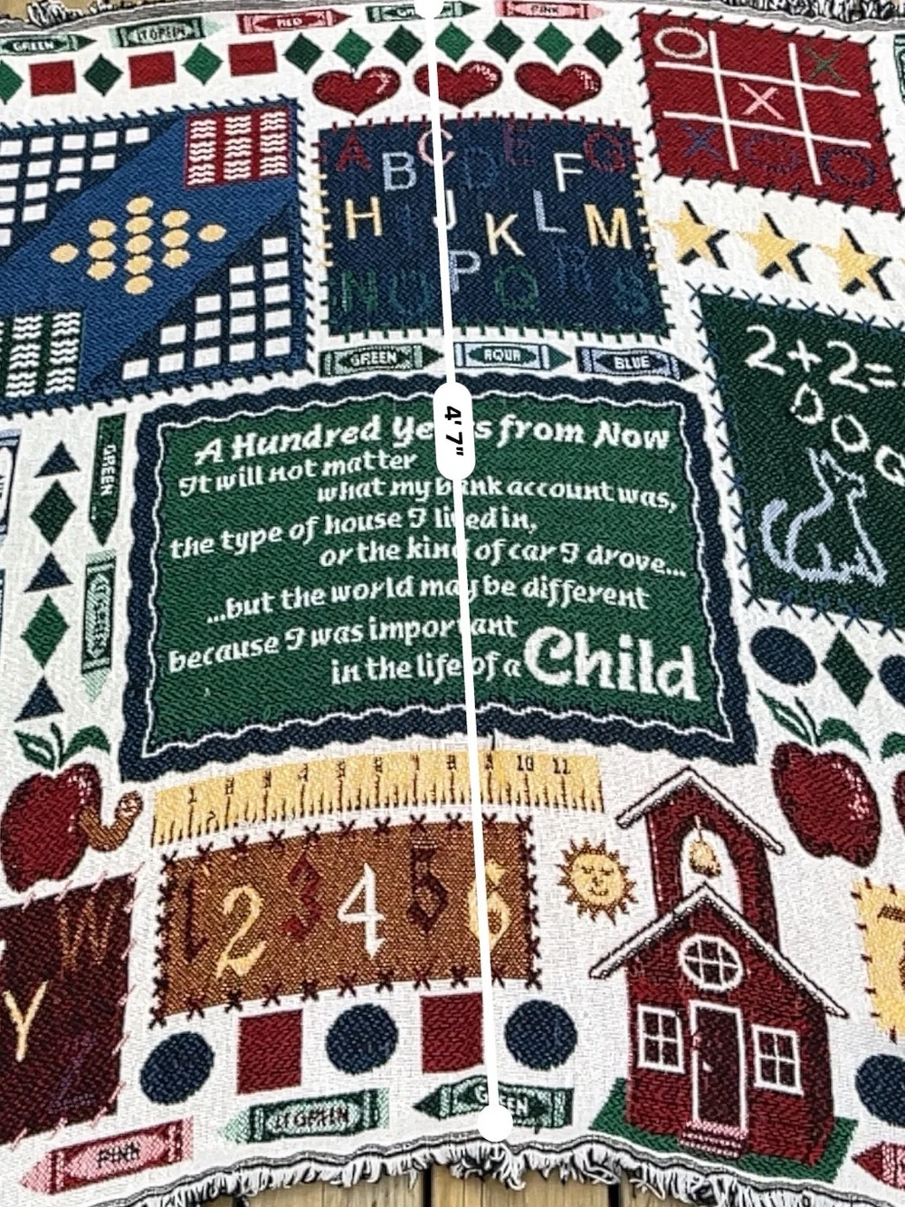 School 100 year Childhood Storywoven Educational Throw Blanket - Multicolor